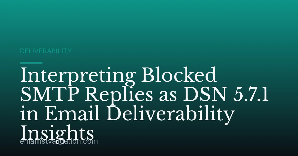 Interpreting Blocked SMTP Replies as DSN 5.7.1 in Email Deliverability Insights