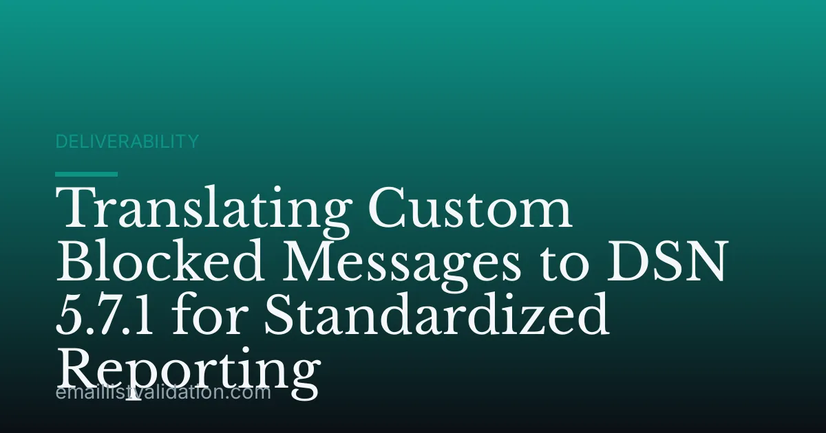 Translating Custom Blocked Messages to DSN 5.7.1 for Standardized Reporting