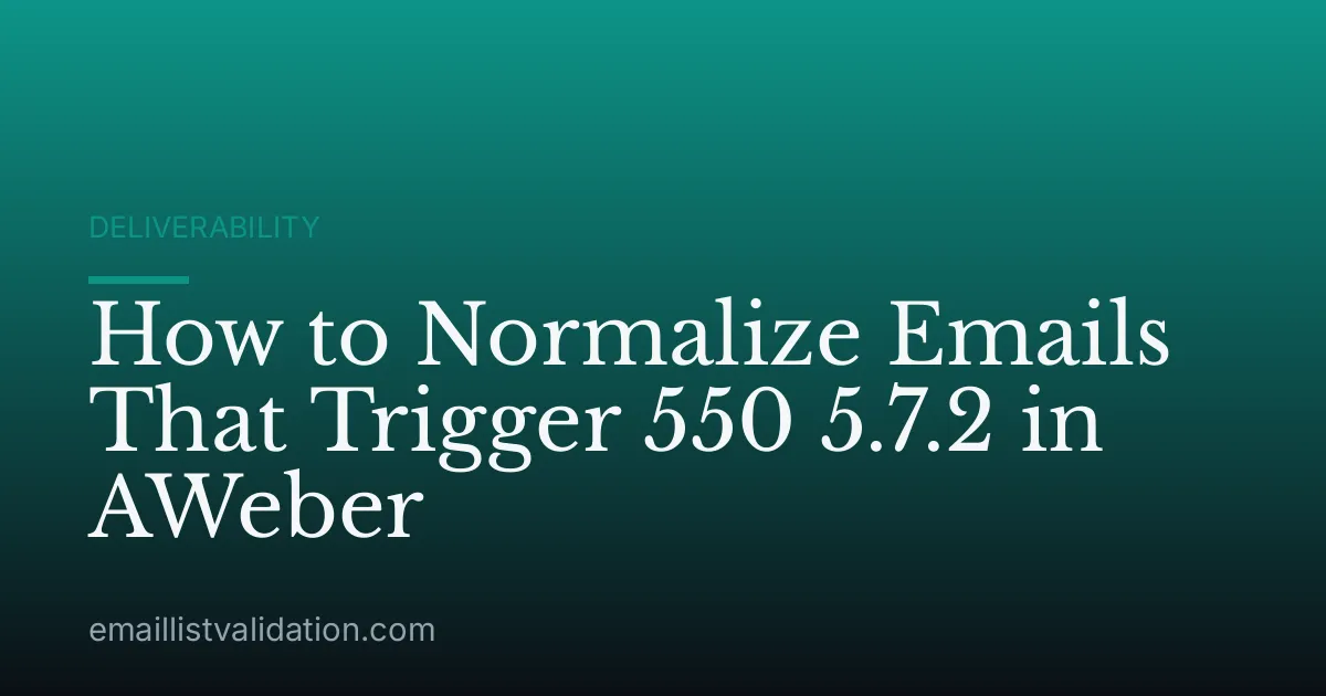 How to Normalize Emails That Trigger 550 5.7.2 in AWeber