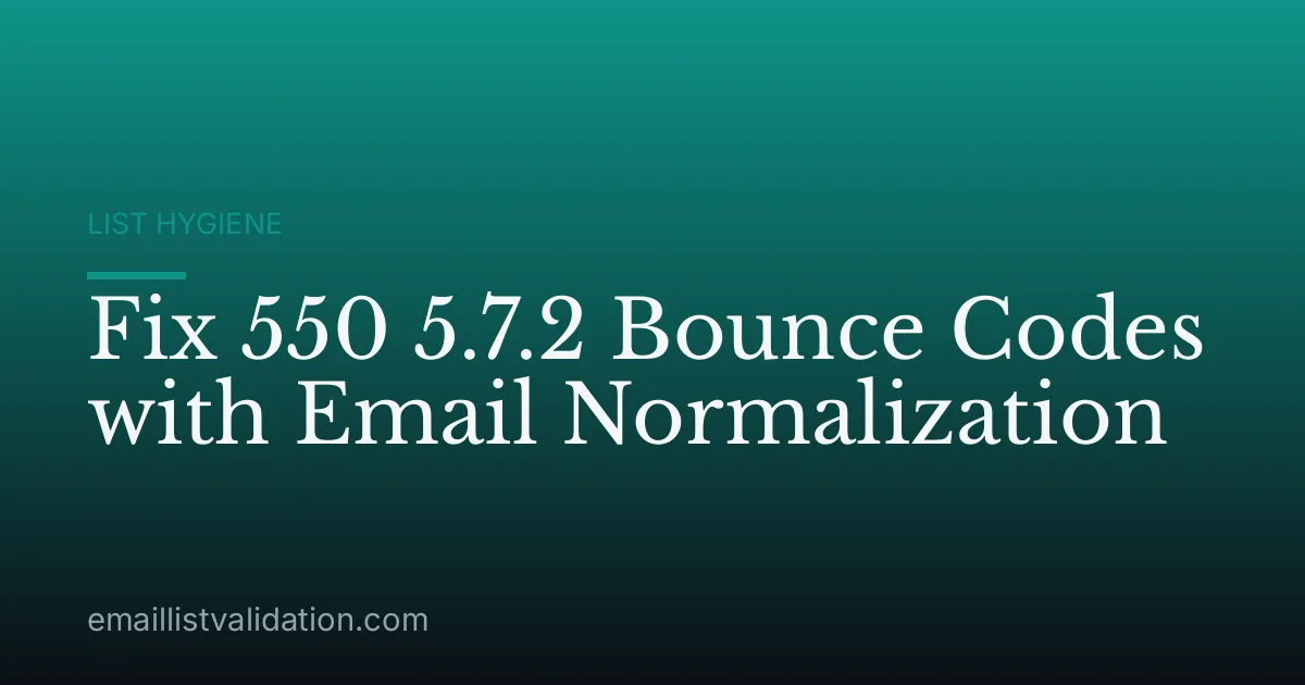 Fix 550 5.7.2 Bounce Codes with Email Normalization