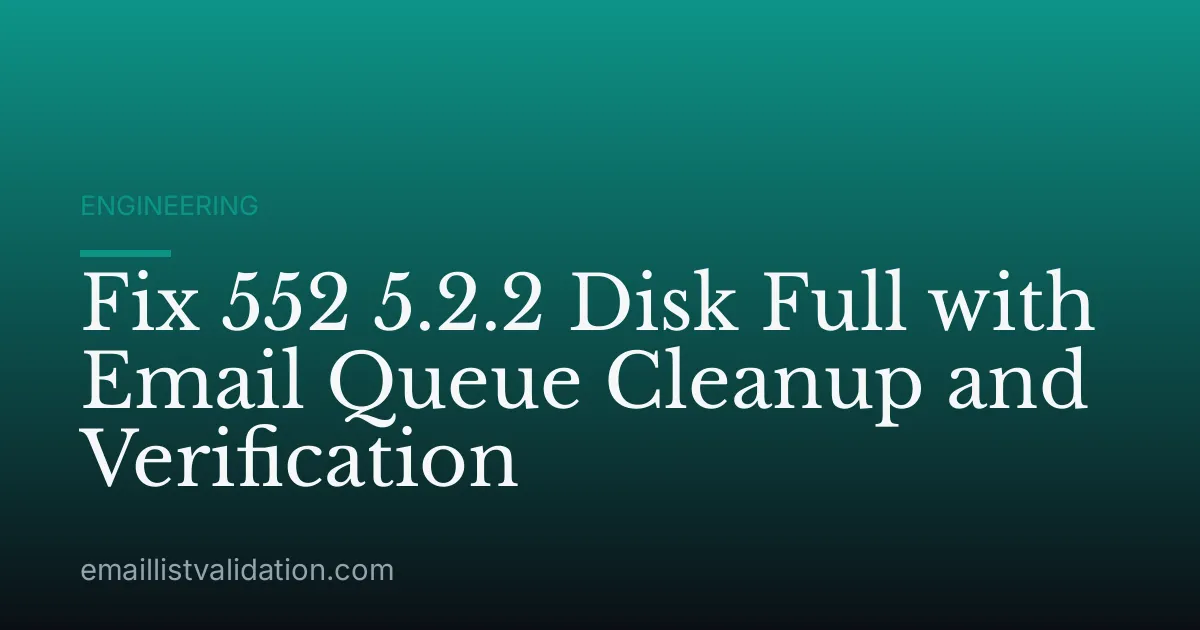 Fix 552 5.2.2 Disk Full with Email Queue Cleanup and Verification