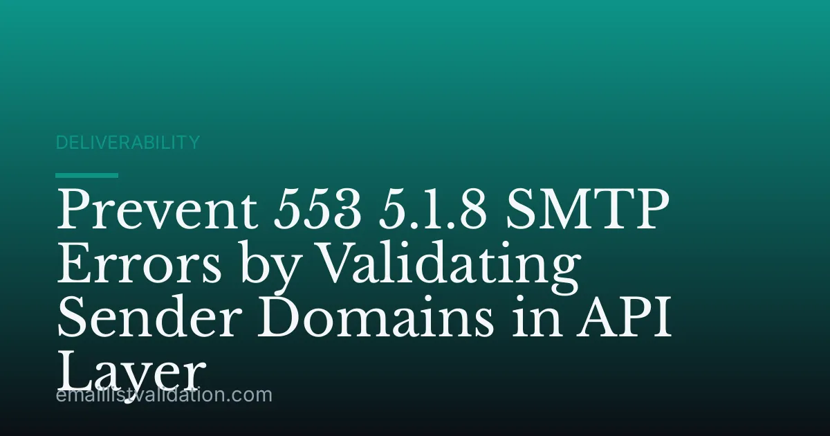 Prevent 553 5.1.8 SMTP Errors by Validating Sender Domains in API Layer