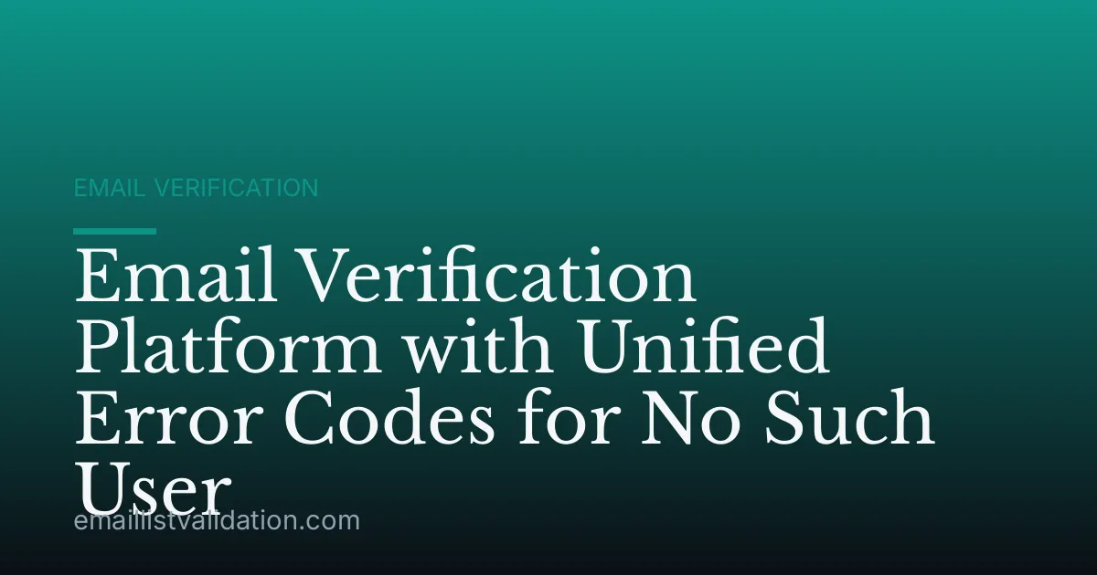 Email Verification Platform with Unified Error Codes for No Such User