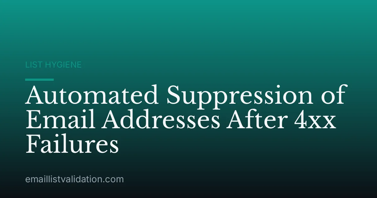 Automated Suppression of Email Addresses After 4xx Failures