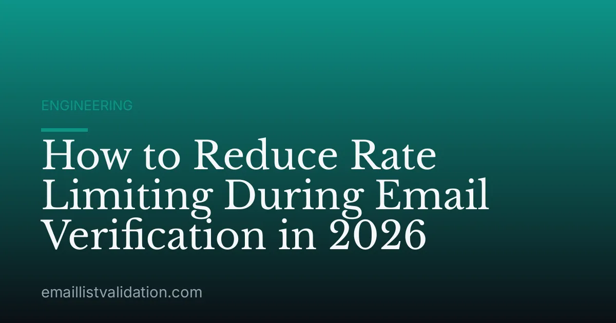 How to Reduce Rate Limiting During Email Verification in 2026