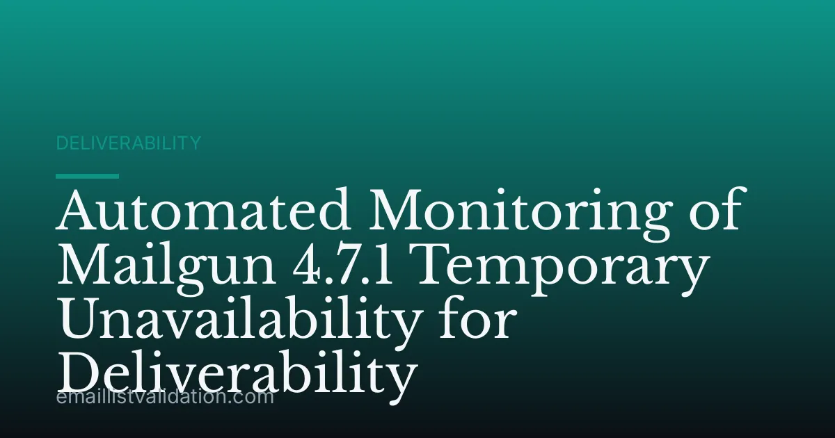 Automated Monitoring of Mailgun 4.7.1 Temporary Unavailability for Deliverability