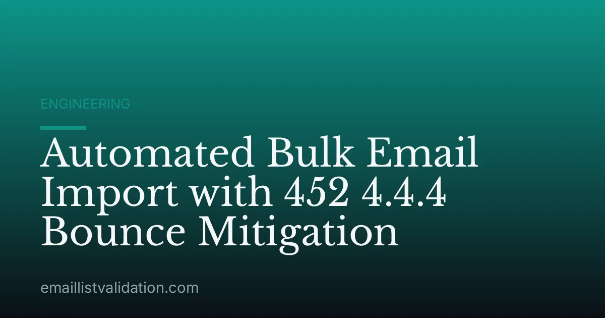 Automated Bulk Email Import with 452 4.4.4 Bounce Mitigation
