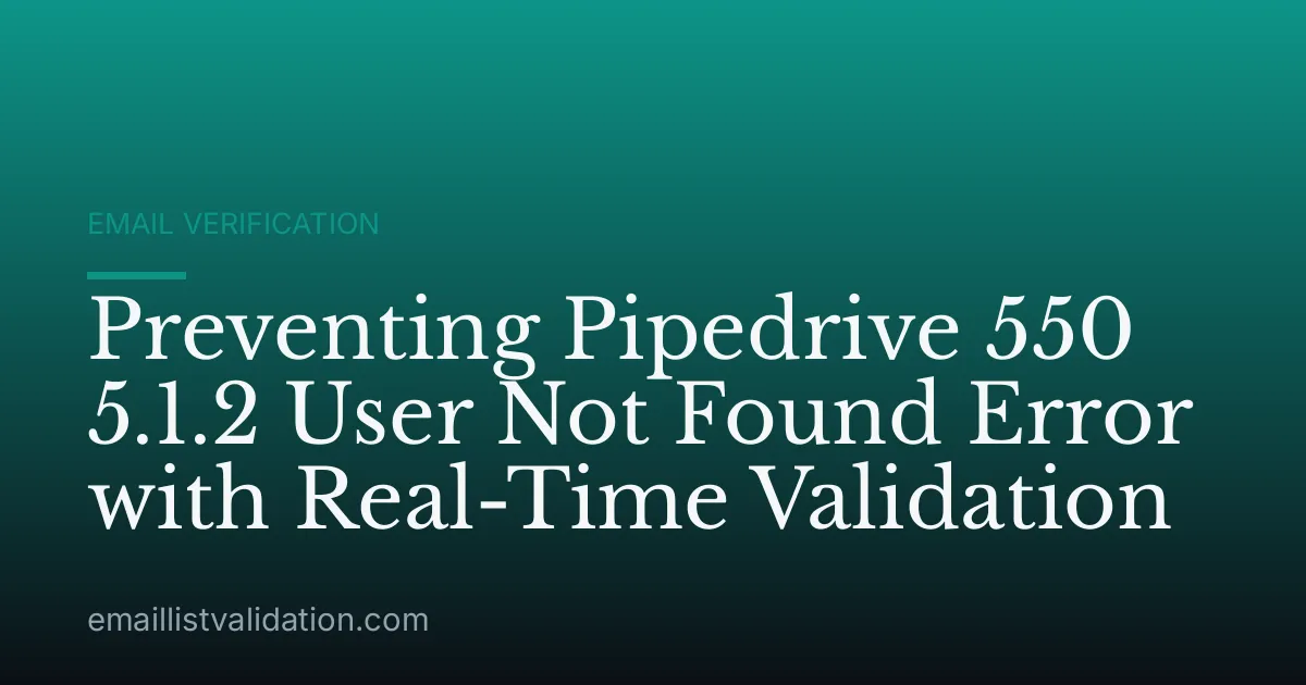 Preventing Pipedrive 550 5.1.2 User Not Found Error with Real-Time Validation