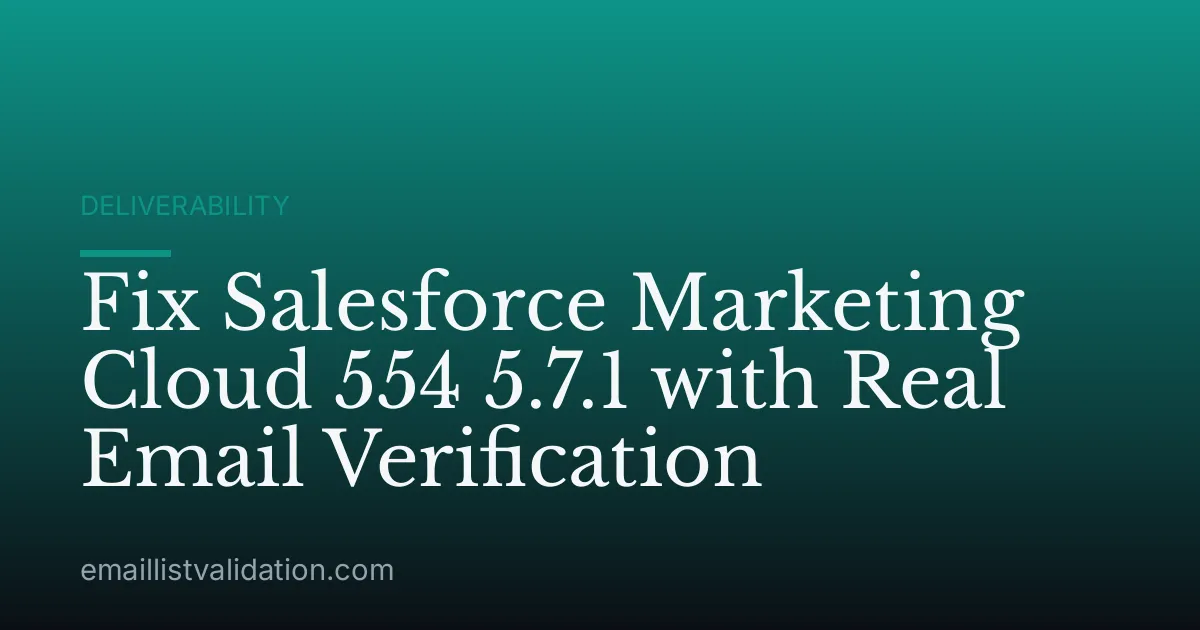 Fix Salesforce Marketing Cloud 554 5.7.1 with Real Email Verification