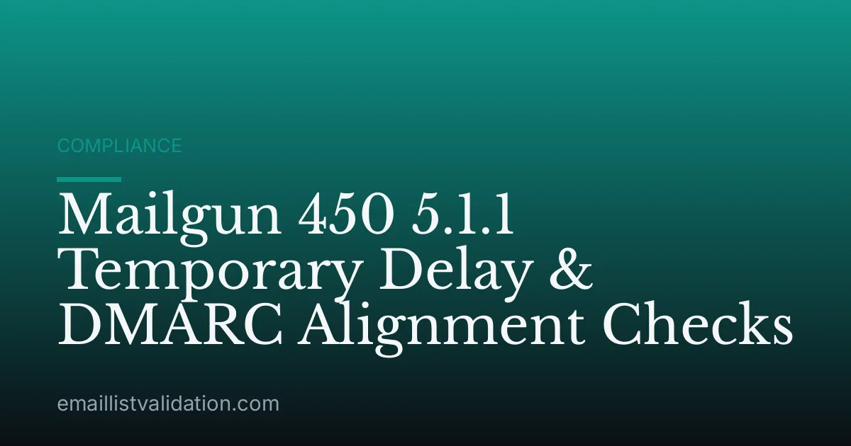 Mailgun 450 5.1.1 Temporary Delay & DMARC Alignment Checks