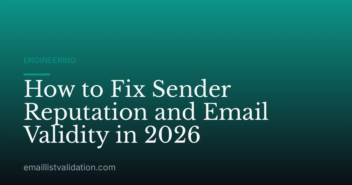 How to Fix Sender Reputation and Email Validity in 2026