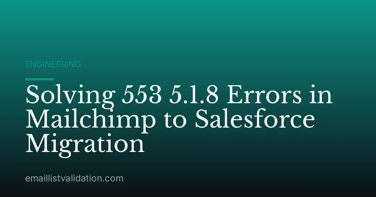 Solving 553 5.1.8 Errors in Mailchimp to Salesforce Migration