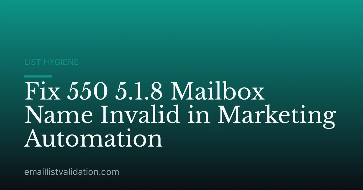 Fix 550 5.1.8 Mailbox Name Invalid in Marketing Automation