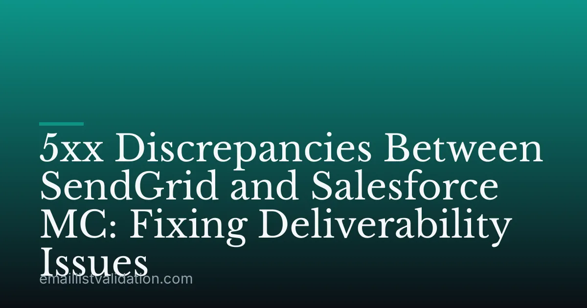 5xx Discrepancies Between SendGrid and Salesforce MC: Fixing Deliverability Issues
