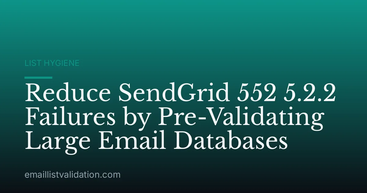 Reduce SendGrid 552 5.2.2 Failures by Pre-Validating Large Email Databases