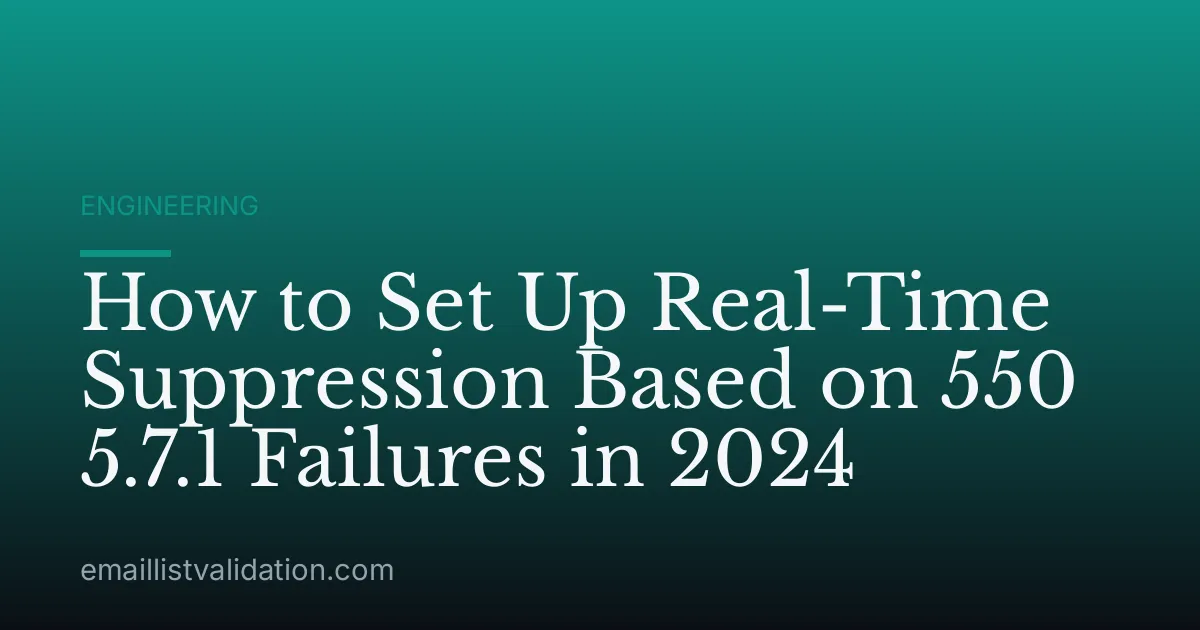 How to Set Up Real-Time Suppression Based on 550 5.7.1 Failures in 2024