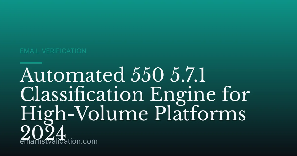 Automated 550 5.7.1 Classification Engine for High-Volume Platforms 2024