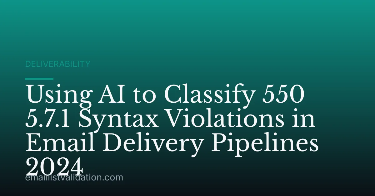 Using AI to Classify 550 5.7.1 Syntax Violations in Email Delivery Pipelines 2024