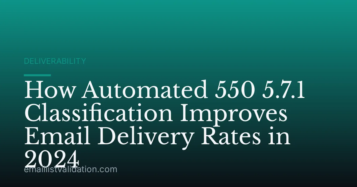 How Automated 550 5.7.1 Classification Improves Email Delivery Rates in 2024