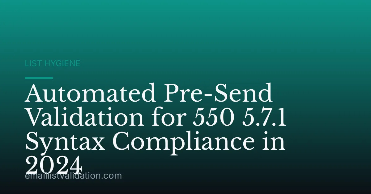 Automated Pre-Send Validation for 550 5.7.1 Syntax Compliance in 2024