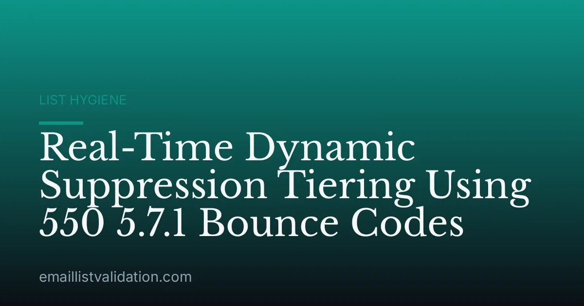 Real-Time Dynamic Suppression Tiering Using 550 5.7.1 Bounce Codes