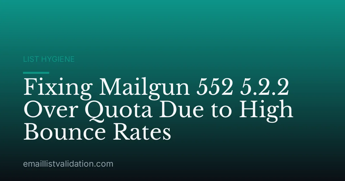 Fixing Mailgun 552 5.2.2 Over Quota Due to High Bounce Rates