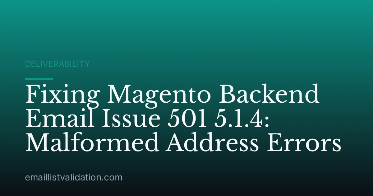 Fixing Magento Backend Email Issue 501 5.1.4: Malformed Address Errors