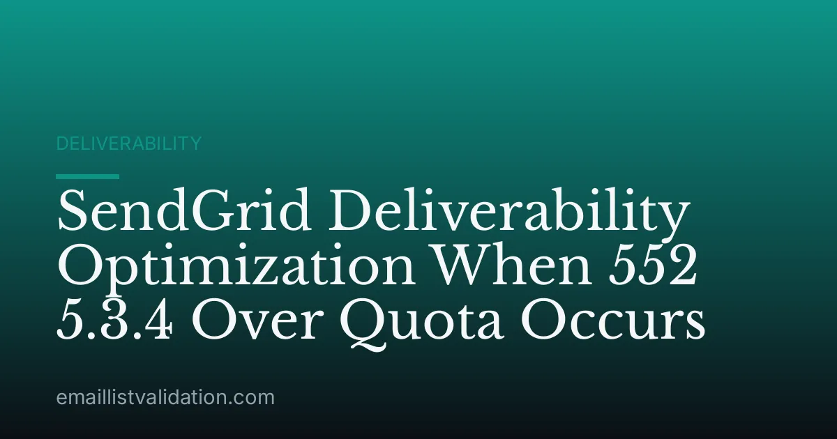 SendGrid Deliverability Optimization When 552 5.3.4 Over Quota Occurs