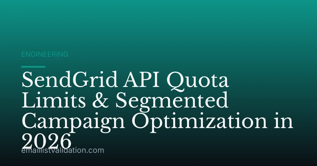 SendGrid API Quota Limits & Segmented Campaign Optimization in 2026