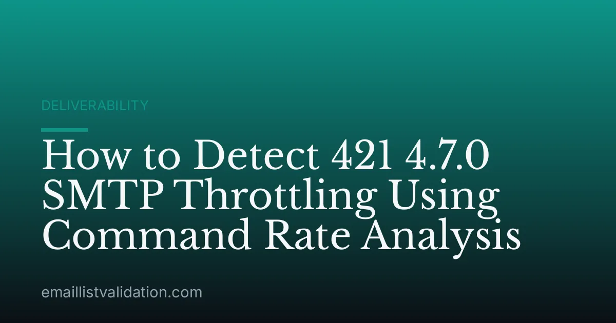 How to Detect 421 4.7.0 SMTP Throttling Using Command Rate Analysis