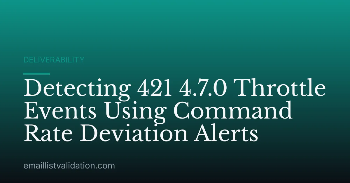 Detecting 421 4.7.0 Throttle Events Using Command Rate Deviation Alerts