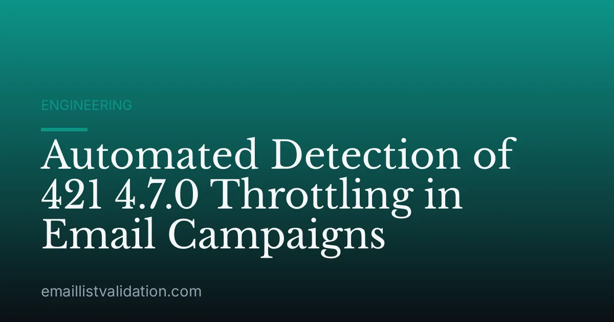 Automated Detection of 421 4.7.0 Throttling in Email Campaigns