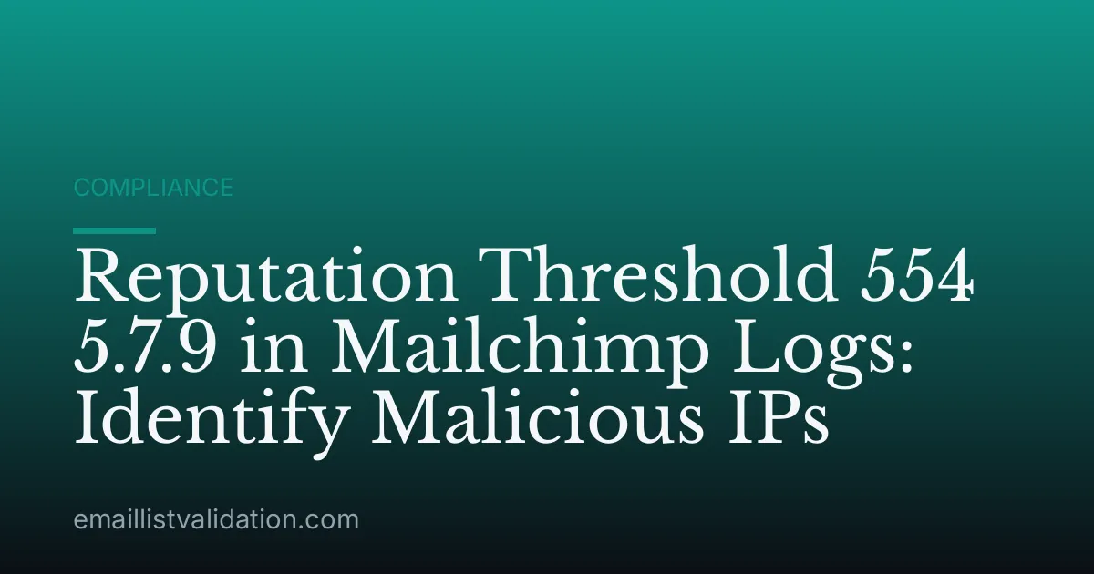 Reputation Threshold 554 5.7.9 in Mailchimp Logs: Identify Malicious IPs