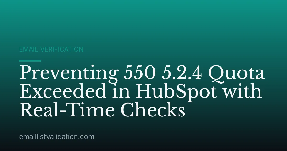 Preventing 550 5.2.4 Quota Exceeded in HubSpot with Real-Time Checks