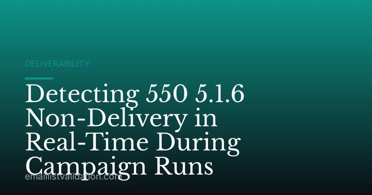 Detecting 550 5.1.6 Non-Delivery in Real-Time During Campaign Runs