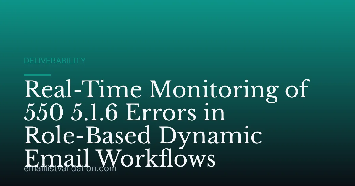Real-Time Monitoring of 550 5.1.6 Errors in Role-Based Dynamic Email Workflows