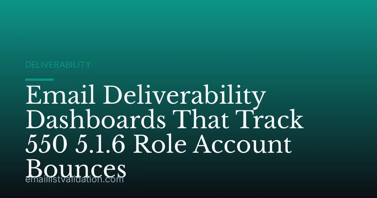 Email Deliverability Dashboards That Track 550 5.1.6 Role Account Bounces