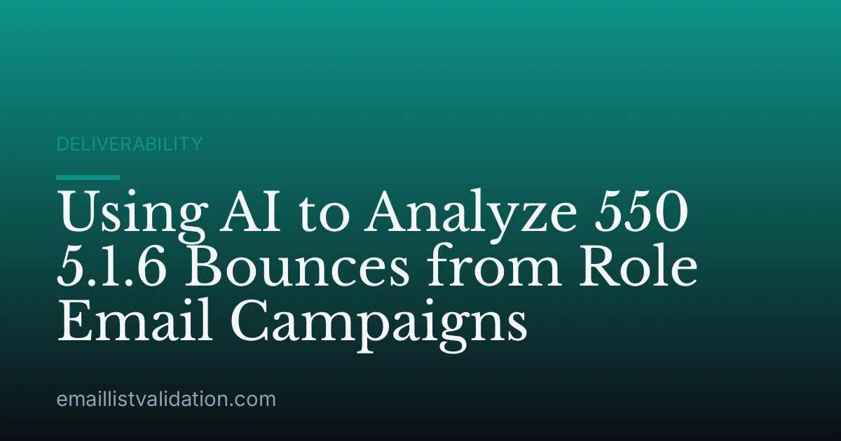 Using AI to Analyze 550 5.1.6 Bounces from Role Email Campaigns