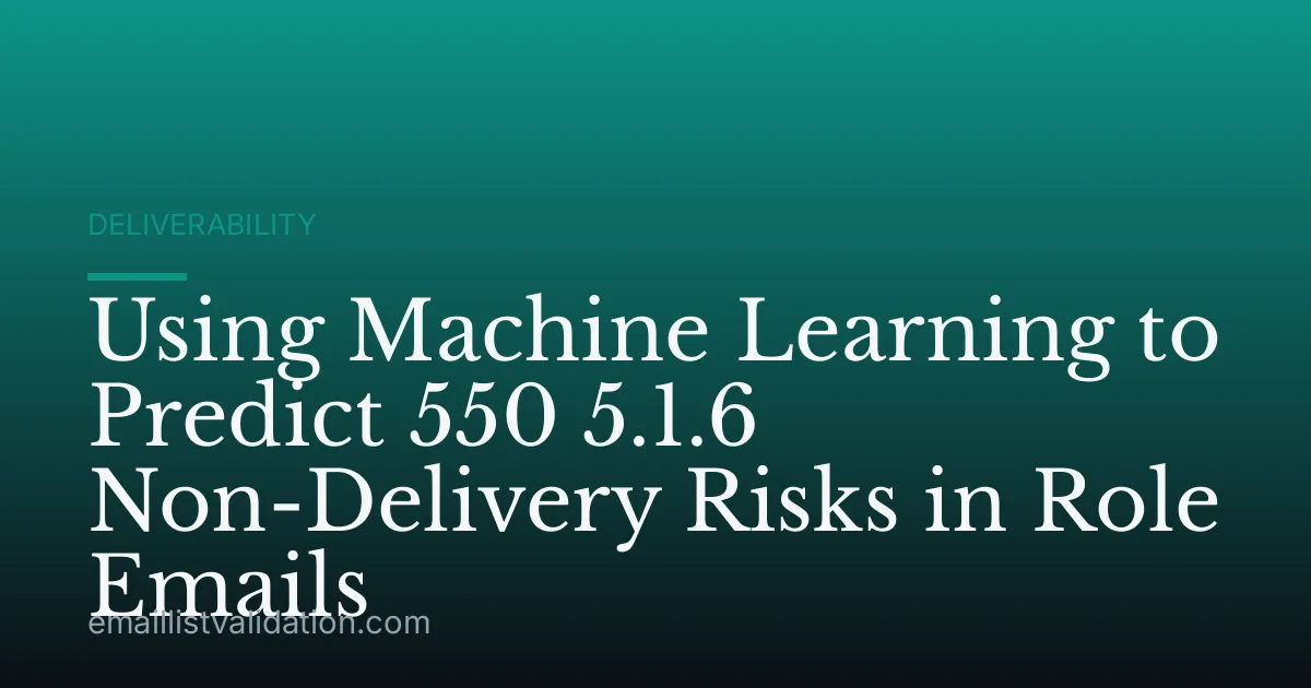 Using Machine Learning to Predict 550 5.1.6 Non-Delivery Risks in Role Emails