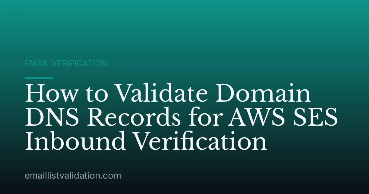 How to Validate Domain DNS Records for AWS SES Inbound Verification