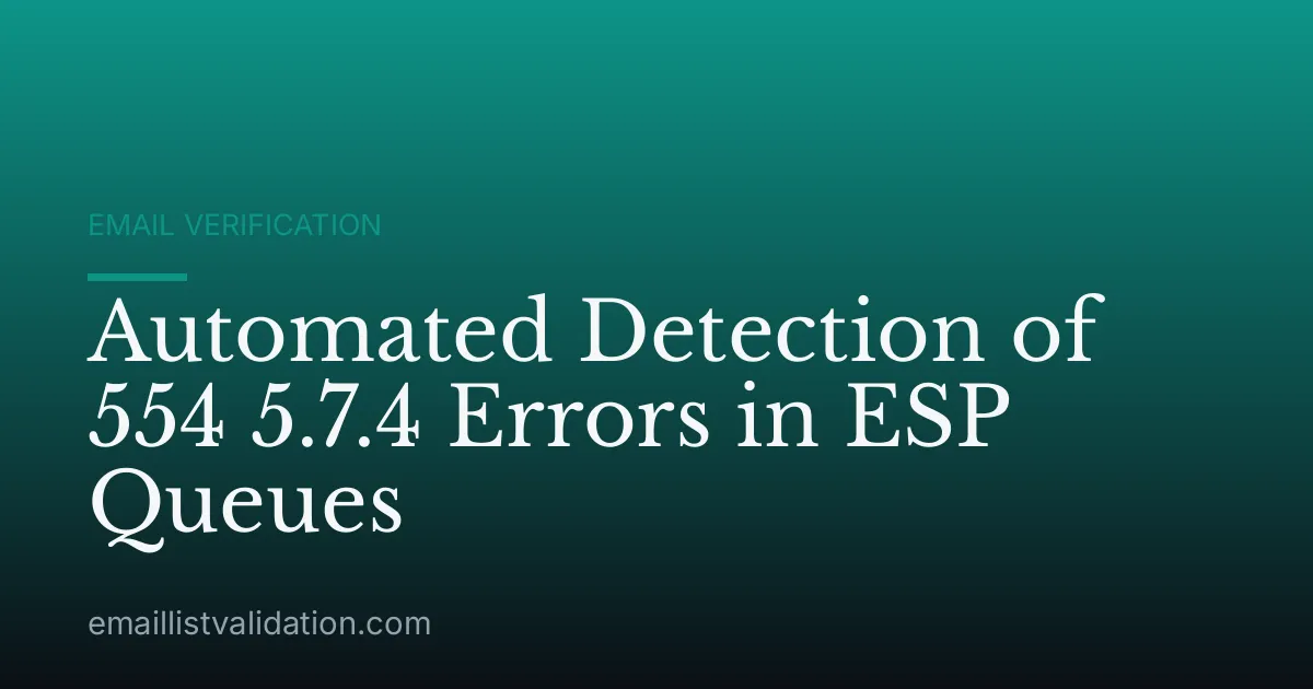 Automated Detection of 554 5.7.4 Errors in ESP Queues
