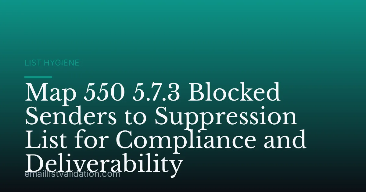 Map 550 5.7.3 Blocked Senders to Suppression List for Compliance and Deliverability