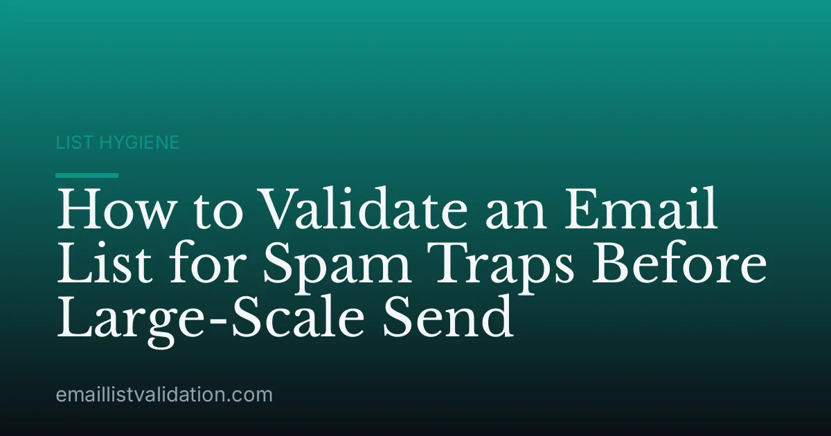How to Validate an Email List for Spam Traps Before Large-Scale Send
