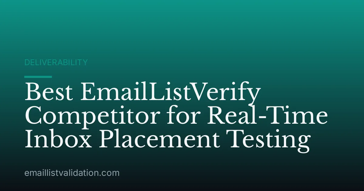 Best EmailListVerify Competitor for Real-Time Inbox Placement Testing