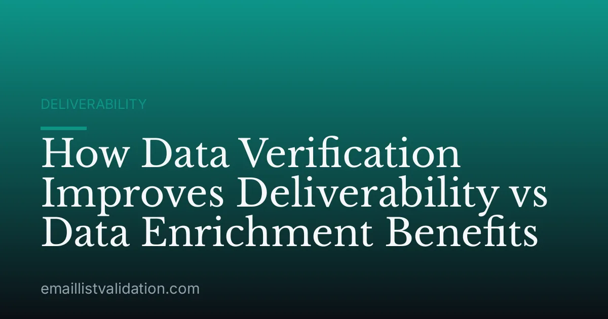How Data Verification Improves Deliverability vs Data Enrichment Benefits
