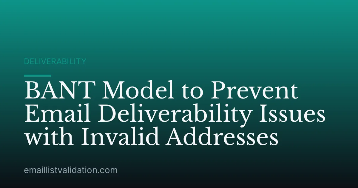 BANT Model to Prevent Email Deliverability Issues with Invalid Addresses