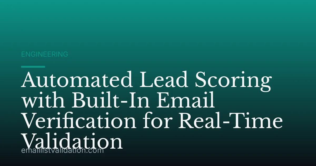 Automated Lead Scoring with Built-In Email Verification for Real-Time Validation