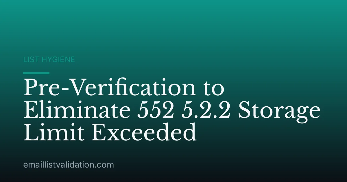 Pre-Verification to Eliminate 552 5.2.2 Storage Limit Exceeded