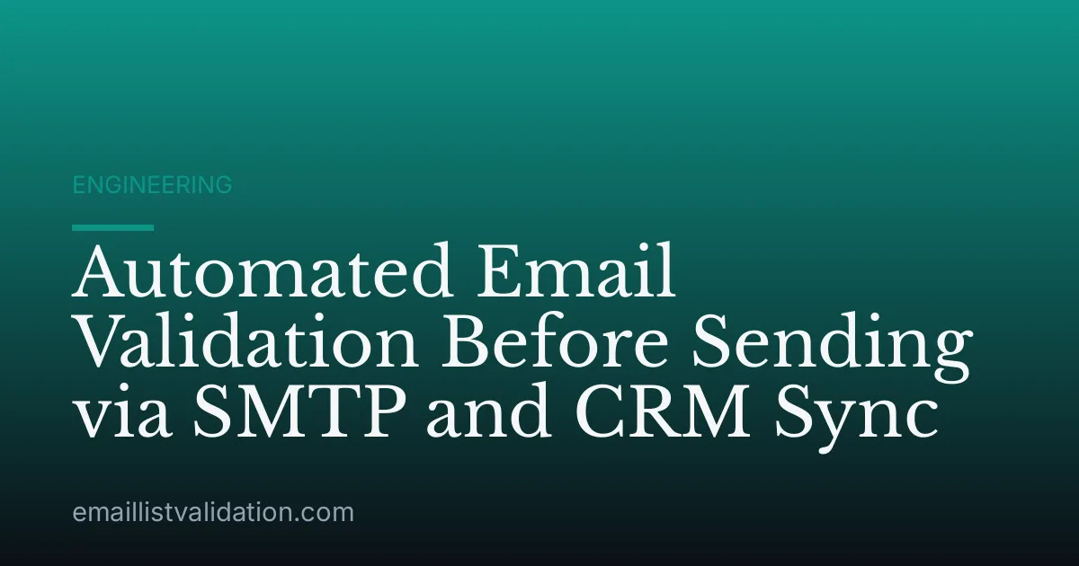 Automated Email Validation Before Sending via SMTP and CRM Sync
