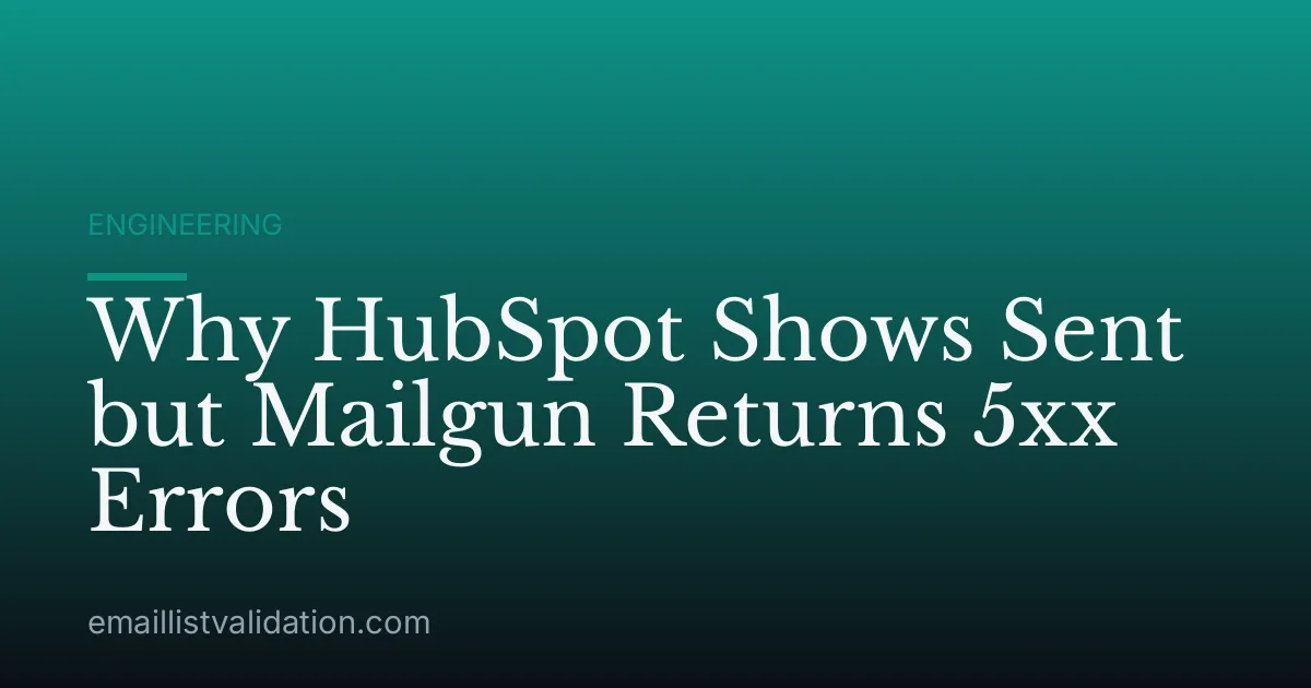 Why HubSpot Shows Sent but Mailgun Returns 5xx Errors